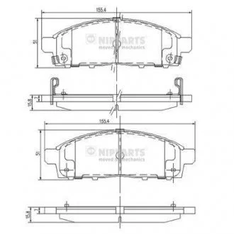 Тормозные колодки, дисковый тормоз (набор) NIPPARTS J3605050