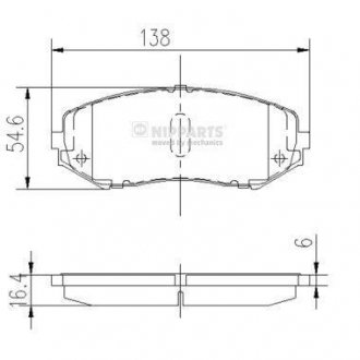 Гальмівні колодки, дискове гальмо (набір) NIPPARTS J3608029