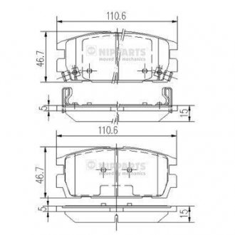 Комплект тормозных колодок задний NIPPARTS J3610511