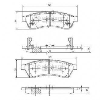 Гальмівні колодки, дискове гальмо (набір) NIPPARTS J3610904