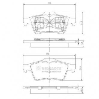 Тормозные колодки, дисковый тормоз (набор) NIPPARTS J3611045