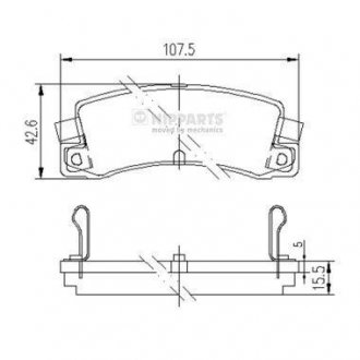 Тормозные колодки, дисковый тормоз (набор) NIPPARTS J3612008