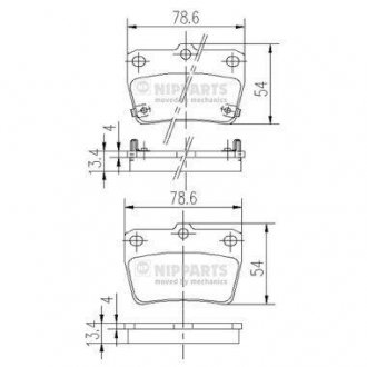 Тормозные колодки, дисковый тормоз (набор) NIPPARTS J3612020