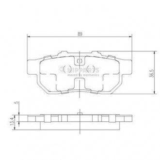 Тормозные колодки, дисковый тормоз (набор) NIPPARTS J3614007