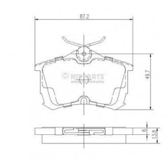 Гальмівні колодки, дискове гальмо (набір) NIPPARTS J3614015