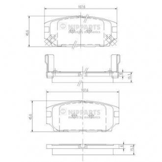 Гальмівні колодки NIPPARTS J3615007