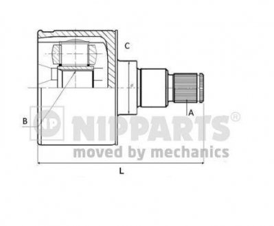 Шрус внутрений DAEWOO MATIZ 0.8 98- NIPPARTS N2830902