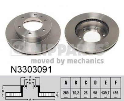 Гальмівний диск NIPPARTS N3303091