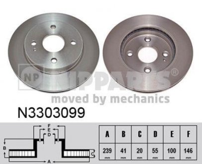 Тормозной диск NIPPARTS N3303099 (фото 1)