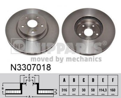 Тормозной диск NIPPARTS N3307018