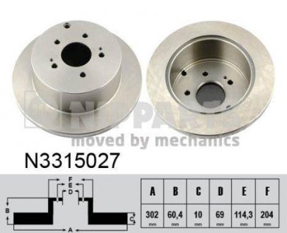 Гальмівний диск NIPPARTS N3315027