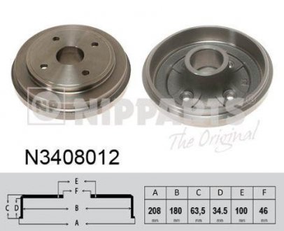 Тормозной барабан NIPPARTS N3408012