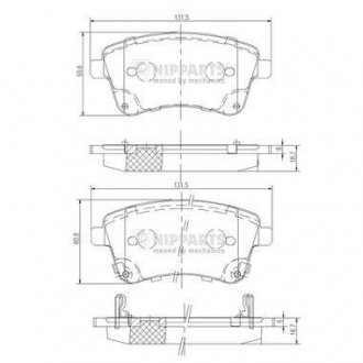 Гальмівні колодки, дискове гальмо (набір) NIPPARTS N3600331