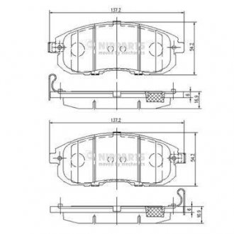 Гальмівні колодки, дискове гальмо (набір) NIPPARTS N3601099