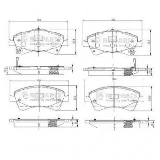 Гальмівні колодки, дискове гальмо (набір) NIPPARTS N3602133