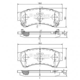 Тормозные колодки, дисковый тормоз (набор) NIPPARTS N3603071