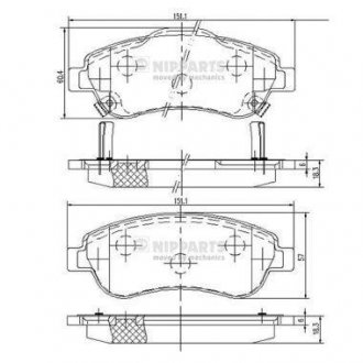 Тормозные колодки, дисковый тормоз (набор) NIPPARTS N3604066