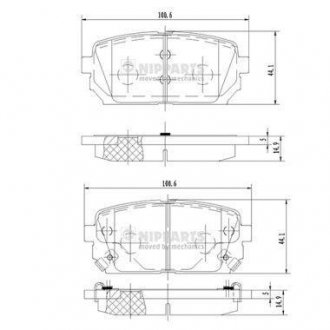 Гальмівні колодки, дискове гальмо (набір) NIPPARTS N3610309