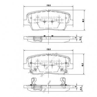 Гальмівні колодки, дискове гальмо (набір) NIPPARTS N3610312