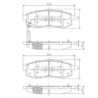 Гальмівні колодки, дискове гальмо (набір) NIPPARTS N3613023