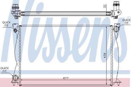 Радиатор, охлаждение двигателя NISSENS 60231A