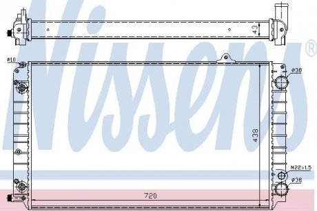 Радіатор, охолодження двигуна NISSENS 60239