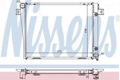 Радиатор, охлаждение двигателя NISSENS 60601A