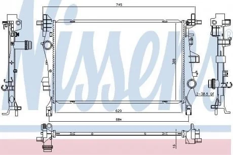 Радіатор охолодження двигуна NISSENS 606447