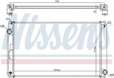 Радіатор двигуна (акпп/мкпп) LEXUS NX, TOYOTA RAV 4 IV 2.0/2.5H 12.12- NISSENS 606610