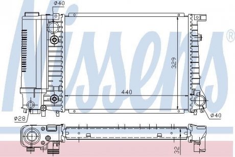 Радіатор, охолодження двигуна NISSENS 60703A