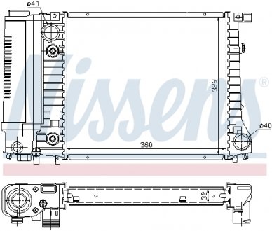 Радіатор, охолодження двигуна NISSENS 60731A