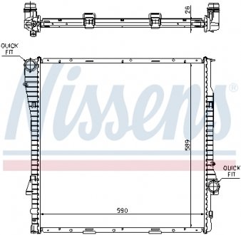 Радіатор, охолодження двигуна NISSENS 60789A