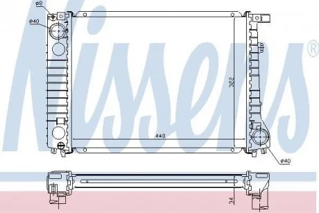 Радиатор, охлаждение двигателя NISSENS 60797A