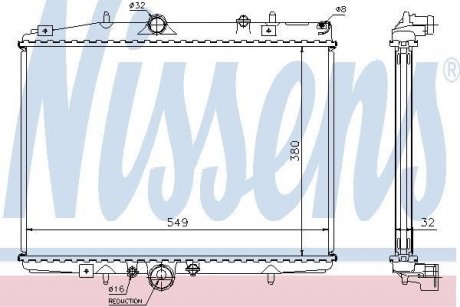 Радиатор, охлаждение двигателя NISSENS 61292A