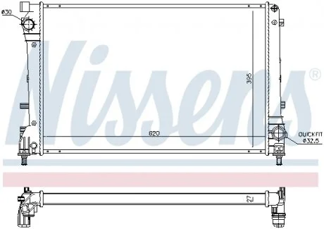 Радиатор 500 1,4T 07-.. NISSENS 617863