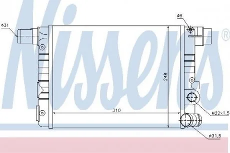 Радиатор, охлаждение двигателя NISSENS 61805