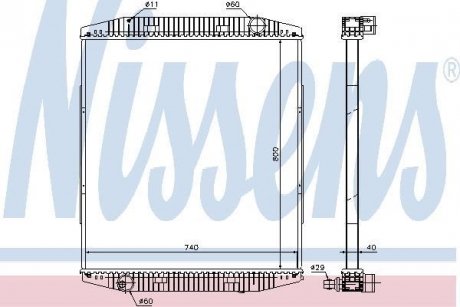 Радиатор, охлаждение двигателя NISSENS 619730