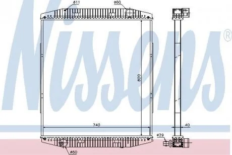 Радиатор, охлаждение двигателя NISSENS 619730