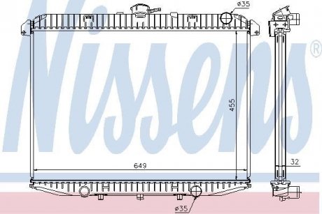Радиатор, охлаждение двигателя NISSENS 62070A