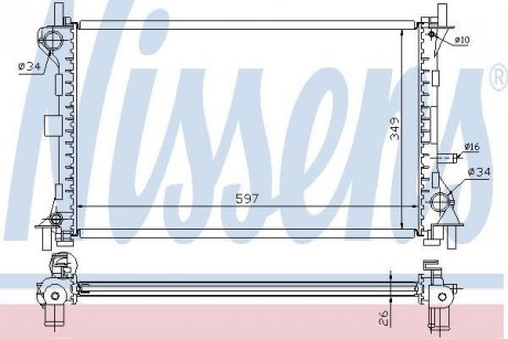 Радиатор, охлаждение двигателя NISSENS 62073A