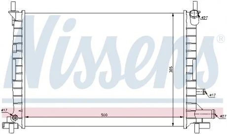 Радиатор, охлаждение двигателя NISSENS 62086