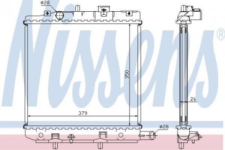 Радіатор, охолодження двигуна NISSENS 62455A