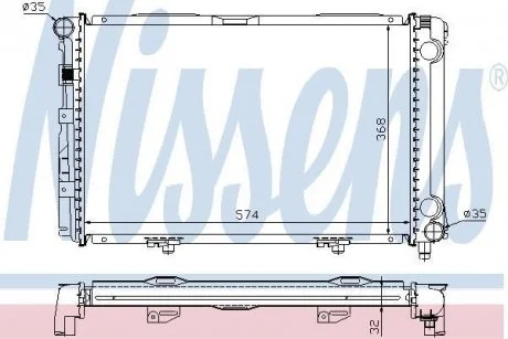 Радиатор, охлаждение двигателя NISSENS 62671A