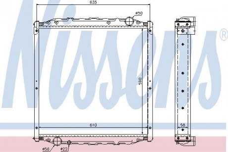 Радіатор, охолодження двигуна NISSENS 62877A