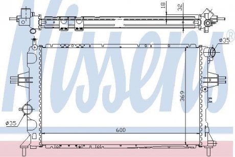 Радиатор, охлаждение двигателя NISSENS 63006A