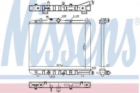 Радиатор, охлаждение двигателя NISSENS 630708