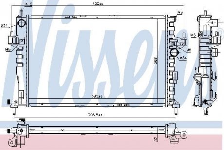 Радиатор CORSA C 00- COMBO 00- NISSENS 630802 (фото 1)