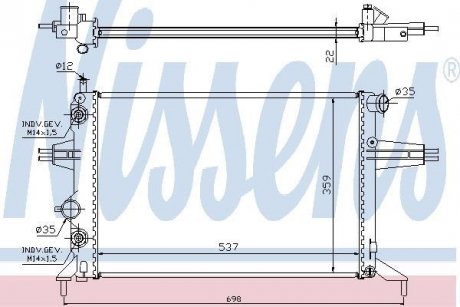 Радіатор, охолодження двигуна NISSENS 63248A