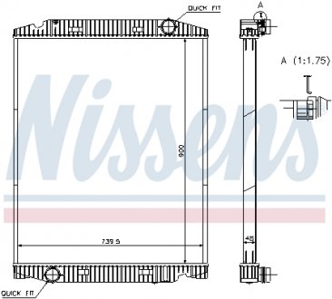 Радіатор, охолодження двигуна NISSENS 63331A