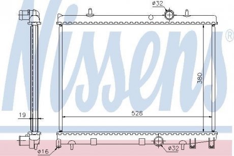 Радиатор, охлаждение двигателя NISSENS 63504